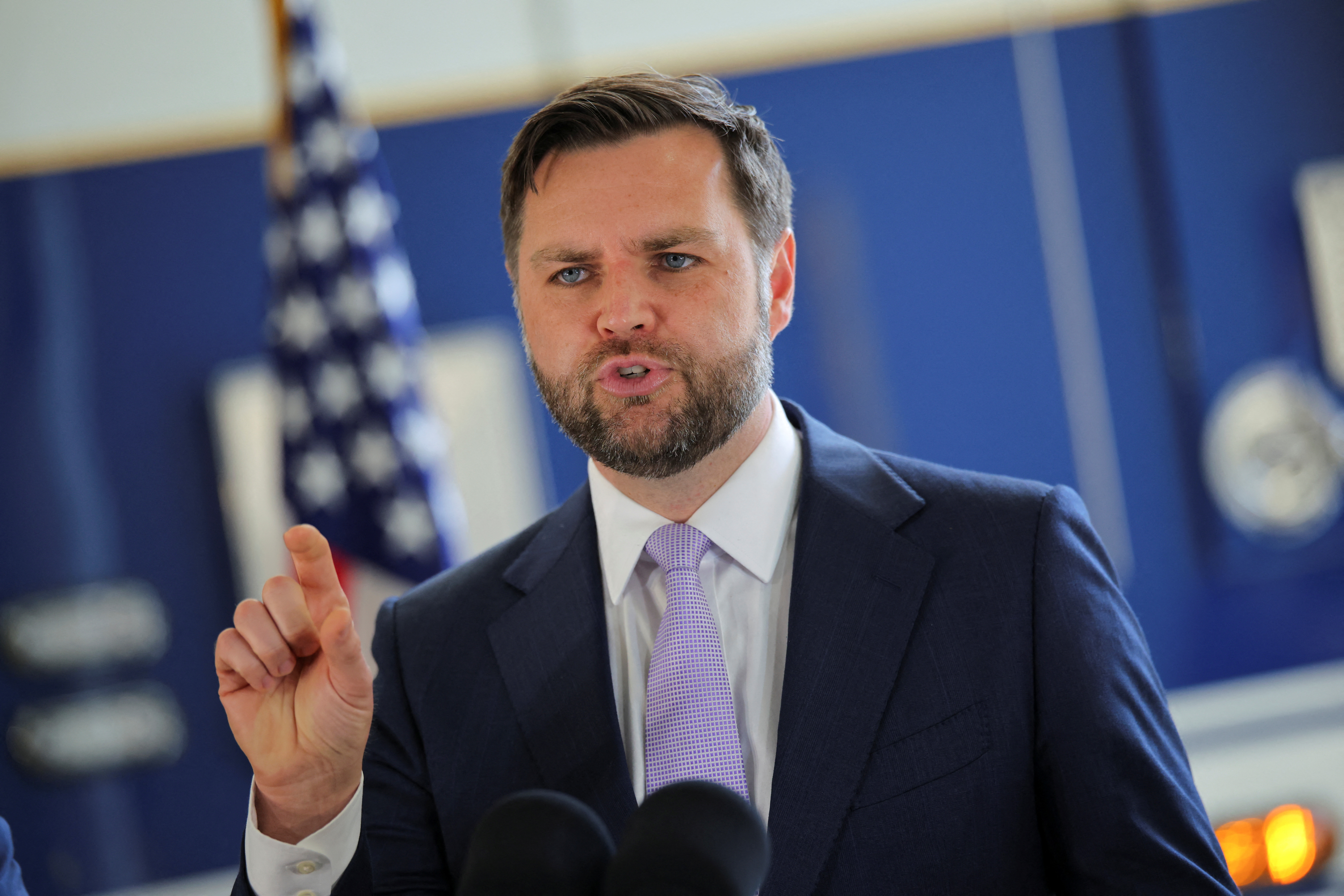 U.S. Vice President JD Vance delivers remarks in Los Angeles