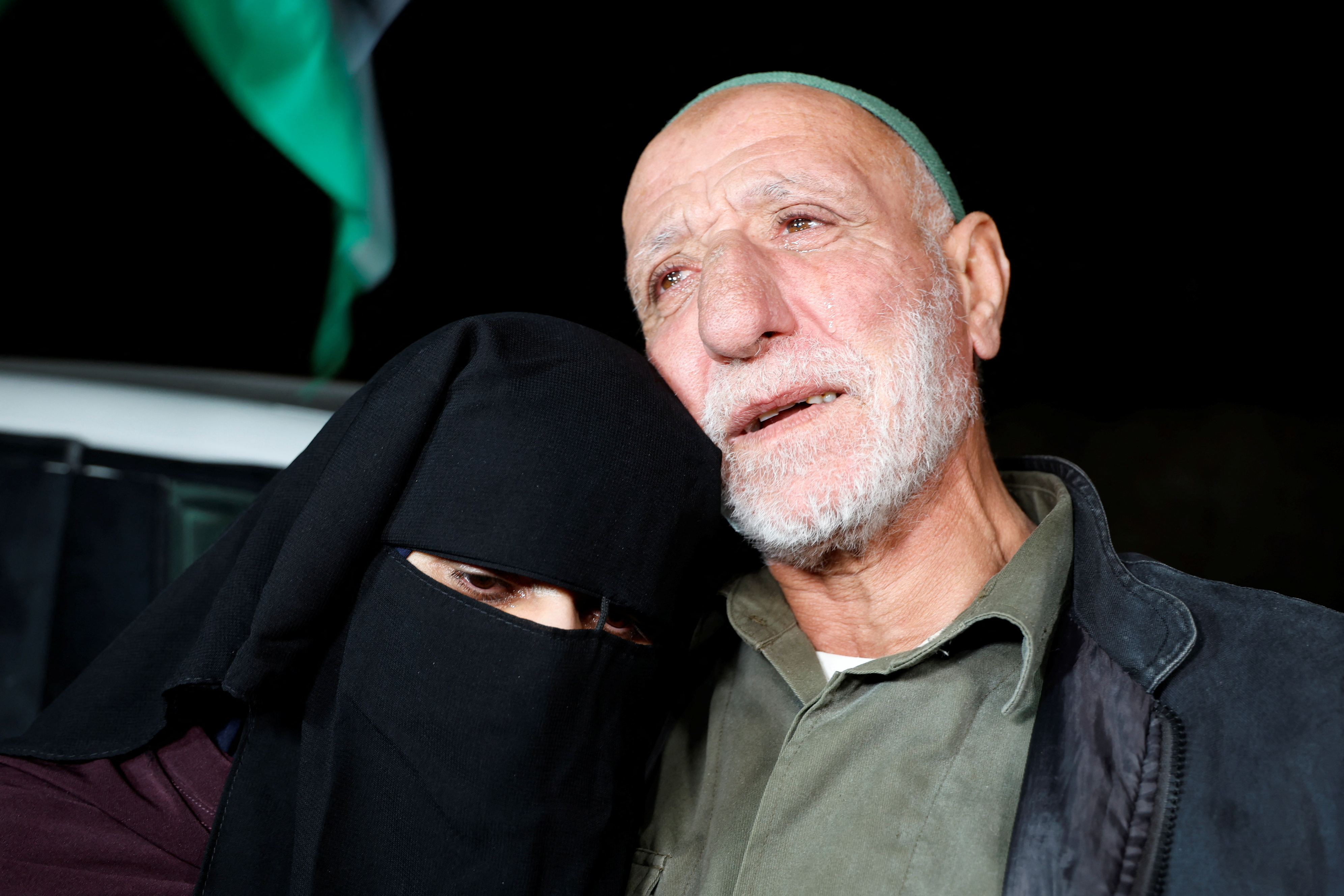Released Palestinian prisoner Fatima Amarneh is received by her family in her house near Jenin
