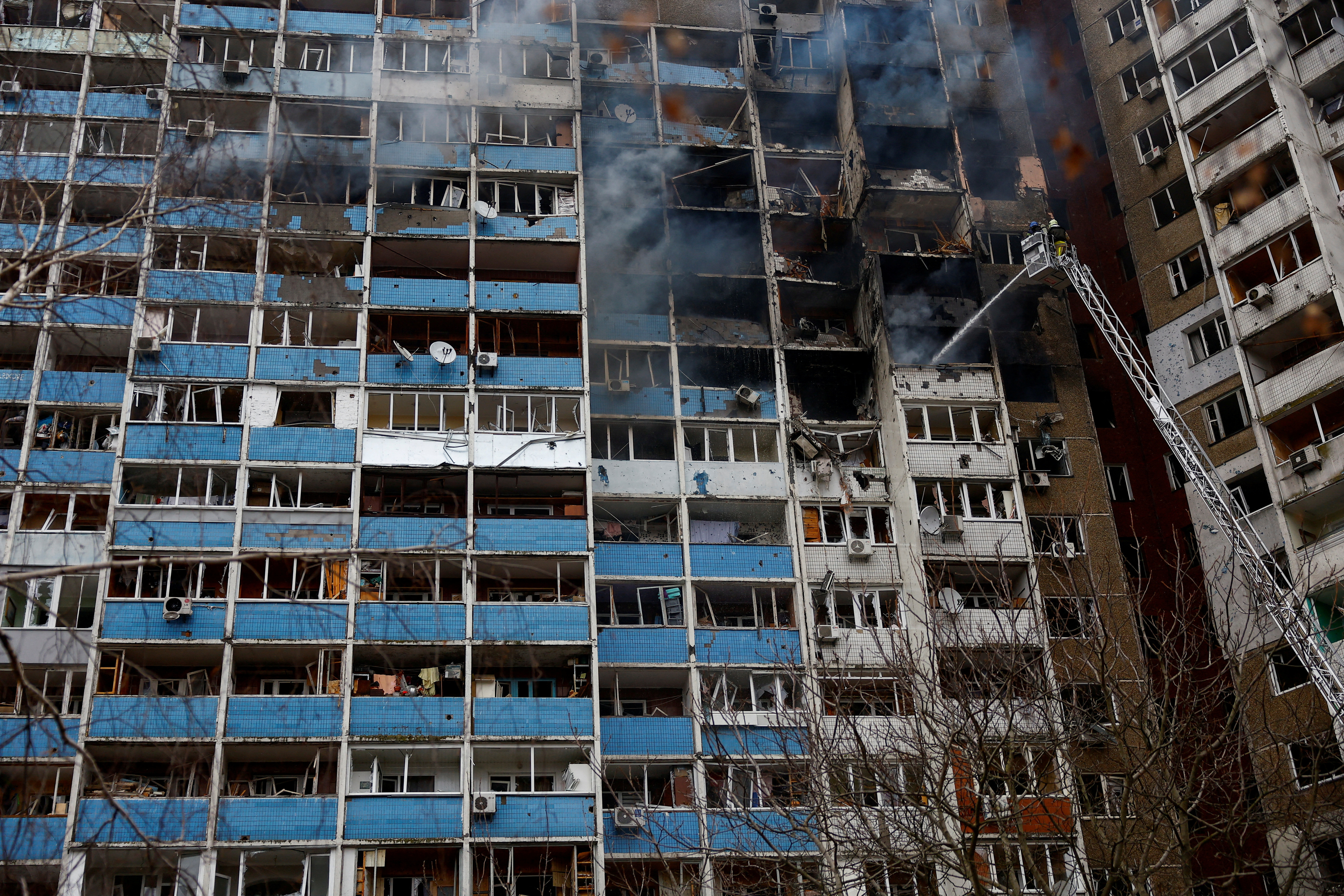 Aftermath of Russian missile strike in Kyiv