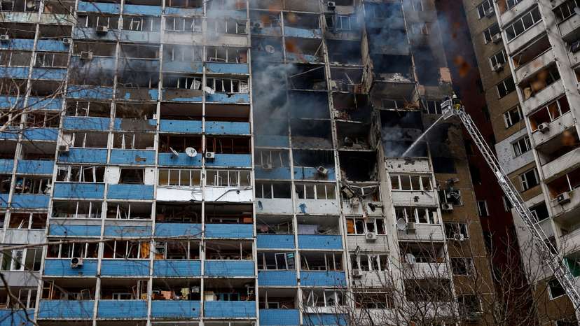 Aftermath of Russian missile strike in Kyiv
