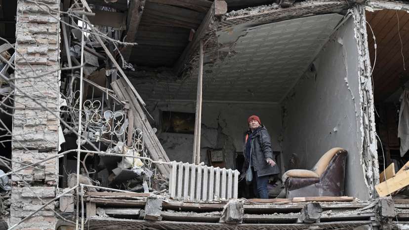Aftermath of a Russian missile strike in Zaporizhzhia