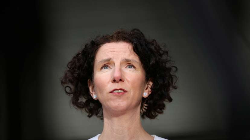 Labour Party Chair Anneliese Dodds leaves BBC Broadcasting House in London