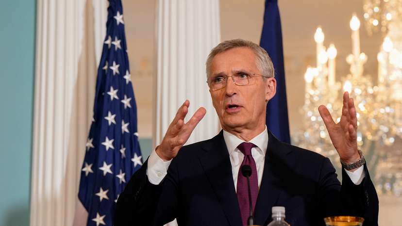 U.S. Secretary of State Antony Blinken holds a joint news conference with NATO Secretary General Jens Stoltenberg in Washington
