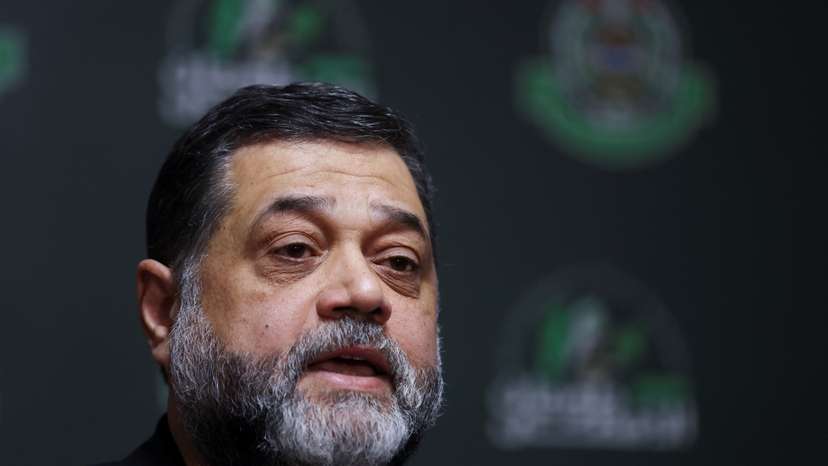 Hamas official Osama Hamdan speaks during a press conference in Beirut