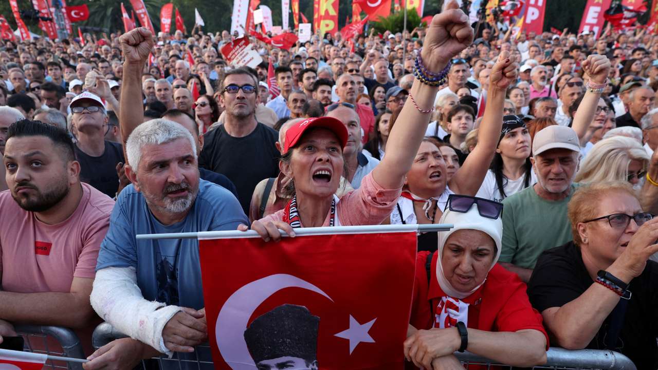 FILE PHOTO: Opposition rally to mark the detention of Istanbul Mayor Imamoglu