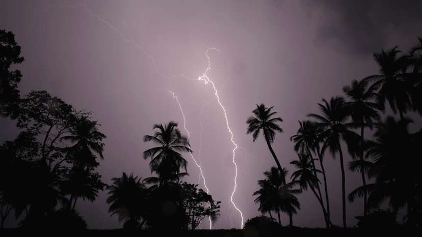 Lightning strikes over Lake Maracaibo in the village of Ologa, where the Catatumbo River feeds into the lake, in the western state of Zulia