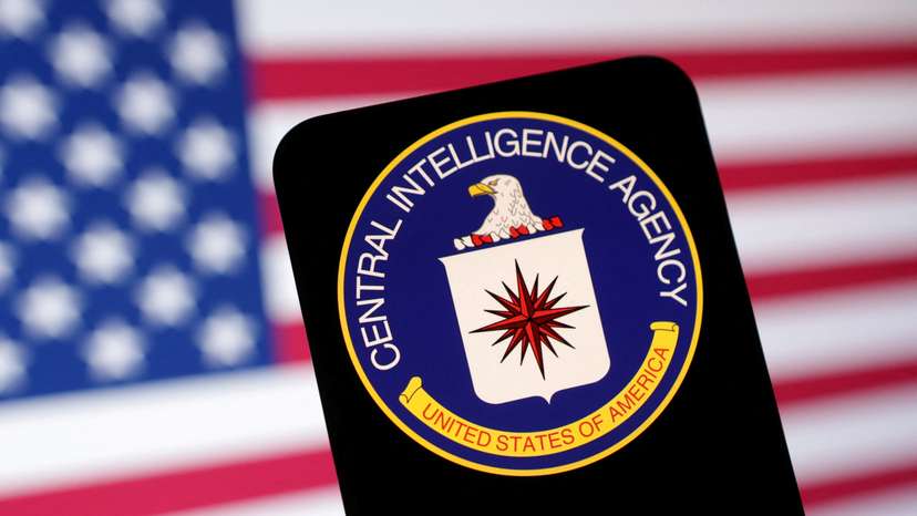 Illustration shows CIA (Central Intelligence Agency) logo and U.S. flag