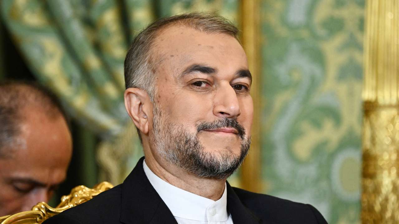 Iranian Foreign Minister Hossein Amirabdollahian attends a meeting between Russian President Vladimir Putin and Iranian President Ebrahim Raisi in Moscow