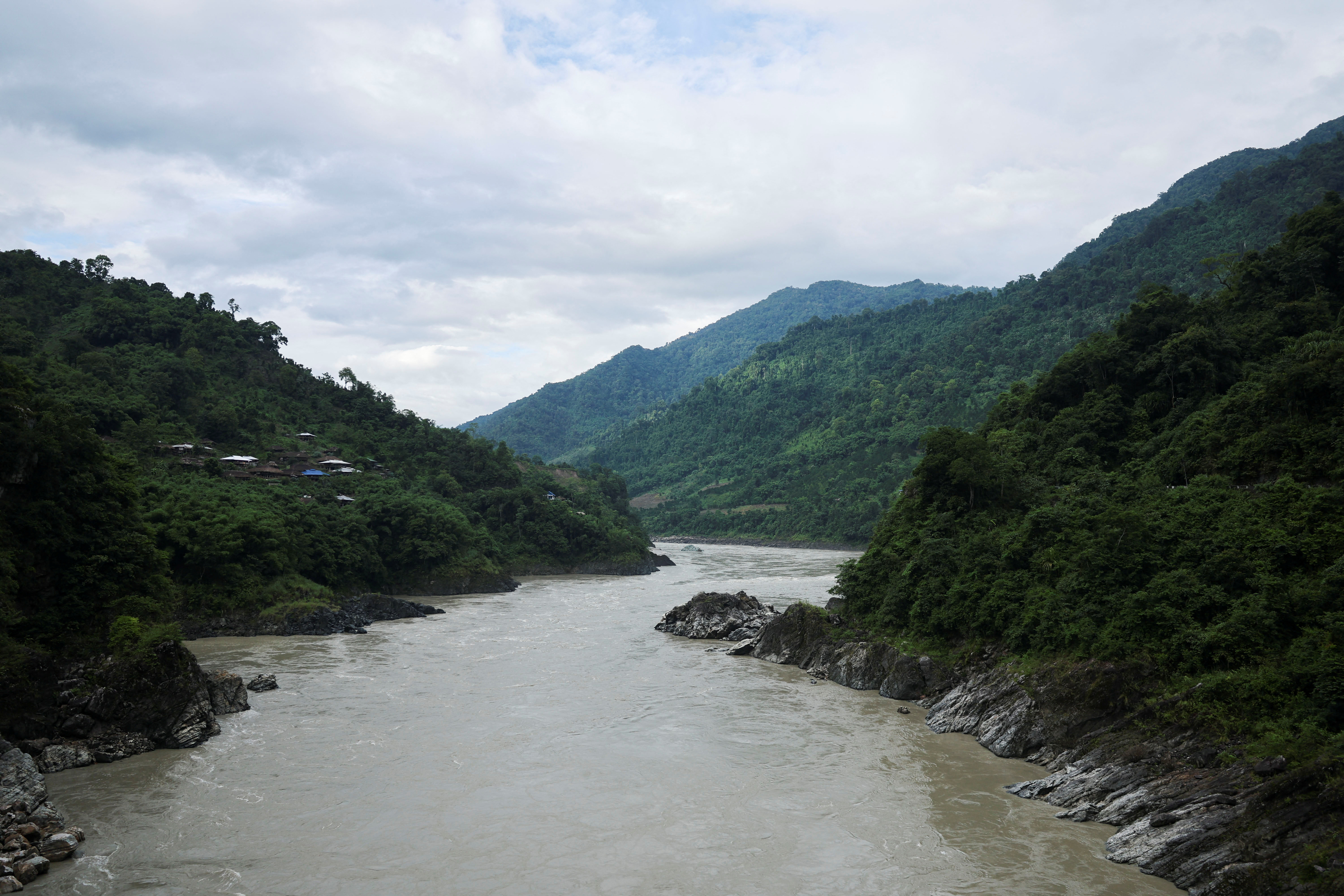 A view shows the Siang river