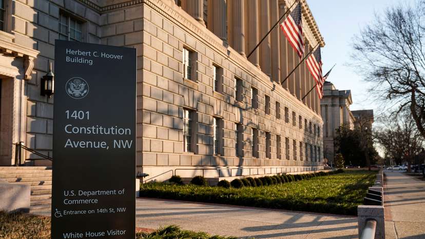 The Department of Commerce building is seen in Washington, DC