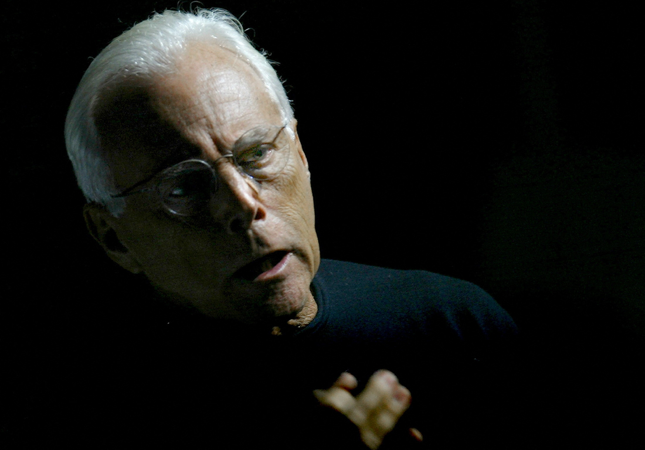 FILE PHOTO: Italian designer Giorgio Armani gestures in Milan