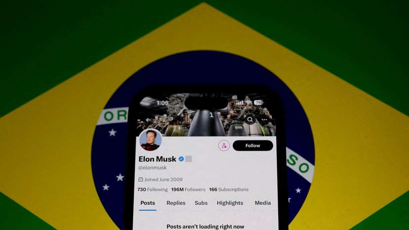 FILE PHOTO: The X account of Elon Musk in seen blocked on a mobile screen in this illustration after Brazil's telecommunications regulator suspended X