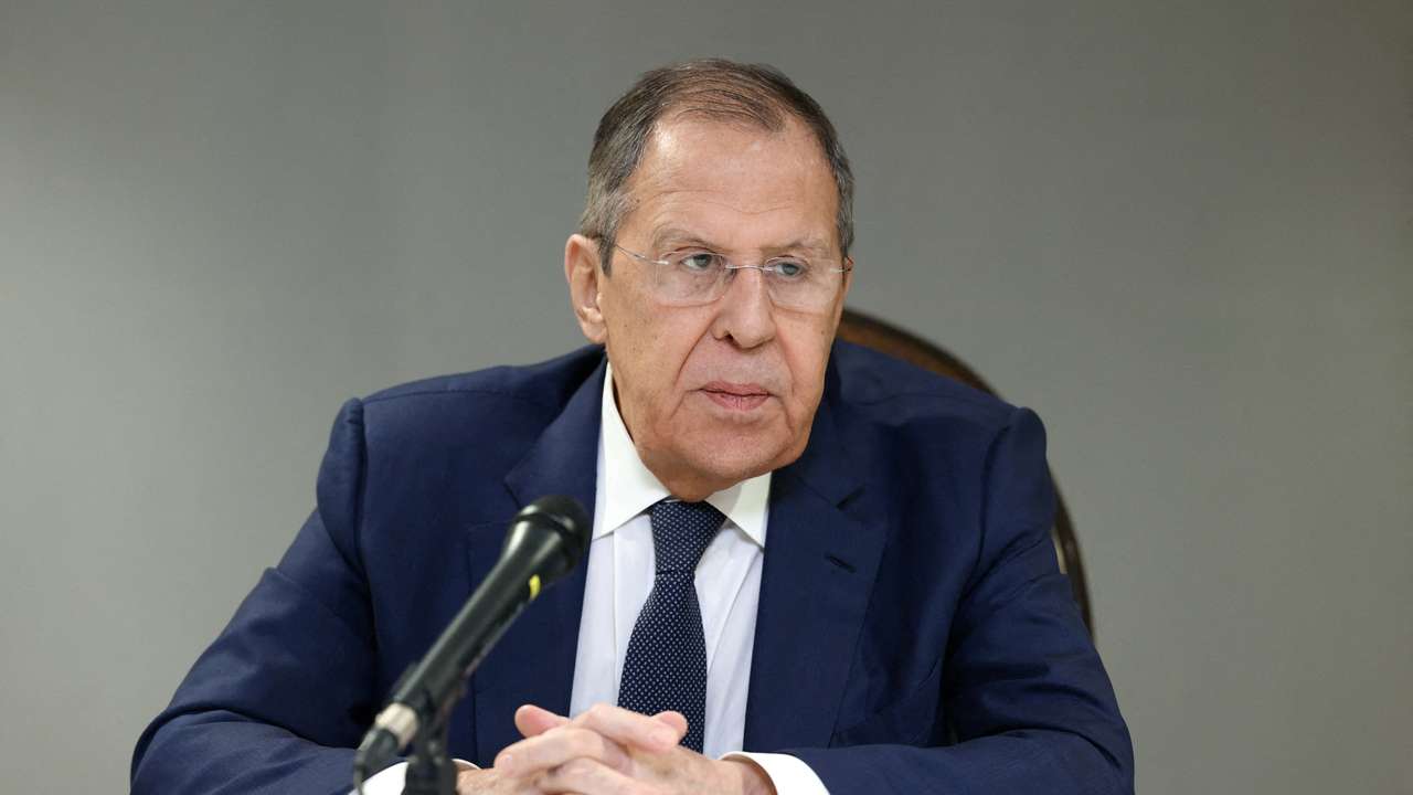 FILE PHOTO: Russian Foreign Minister Sergei Lavrov attends a press conference in Riyadh