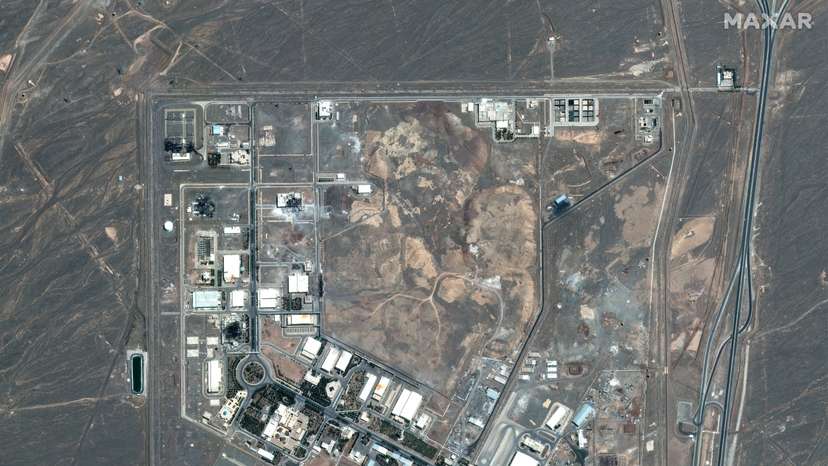 A satellite image shows the Natanz nuclear facility after airstrike in Iran