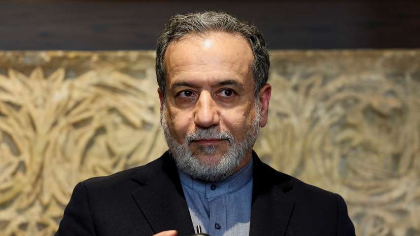 Iranian Foreign Minister Abbas Araqchi speaks to the media, in Beirut