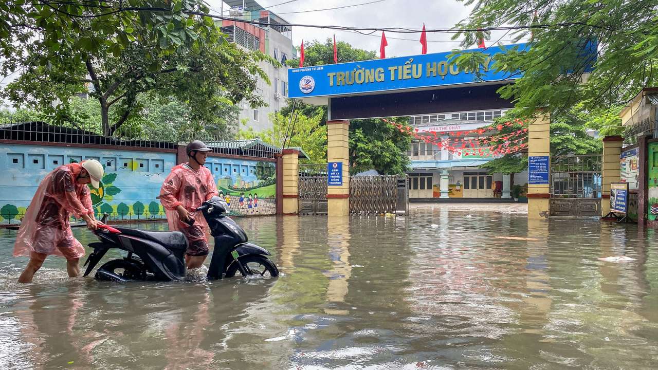Flooding caused by Typhoon Matmo in Hanoi