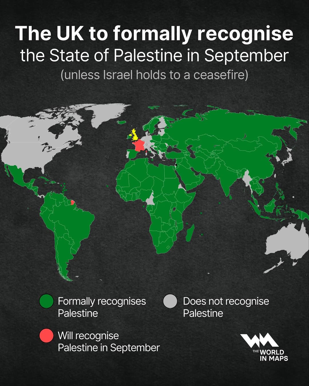 The UK government has announced its intention to formally recognize the State of Palestine in Se