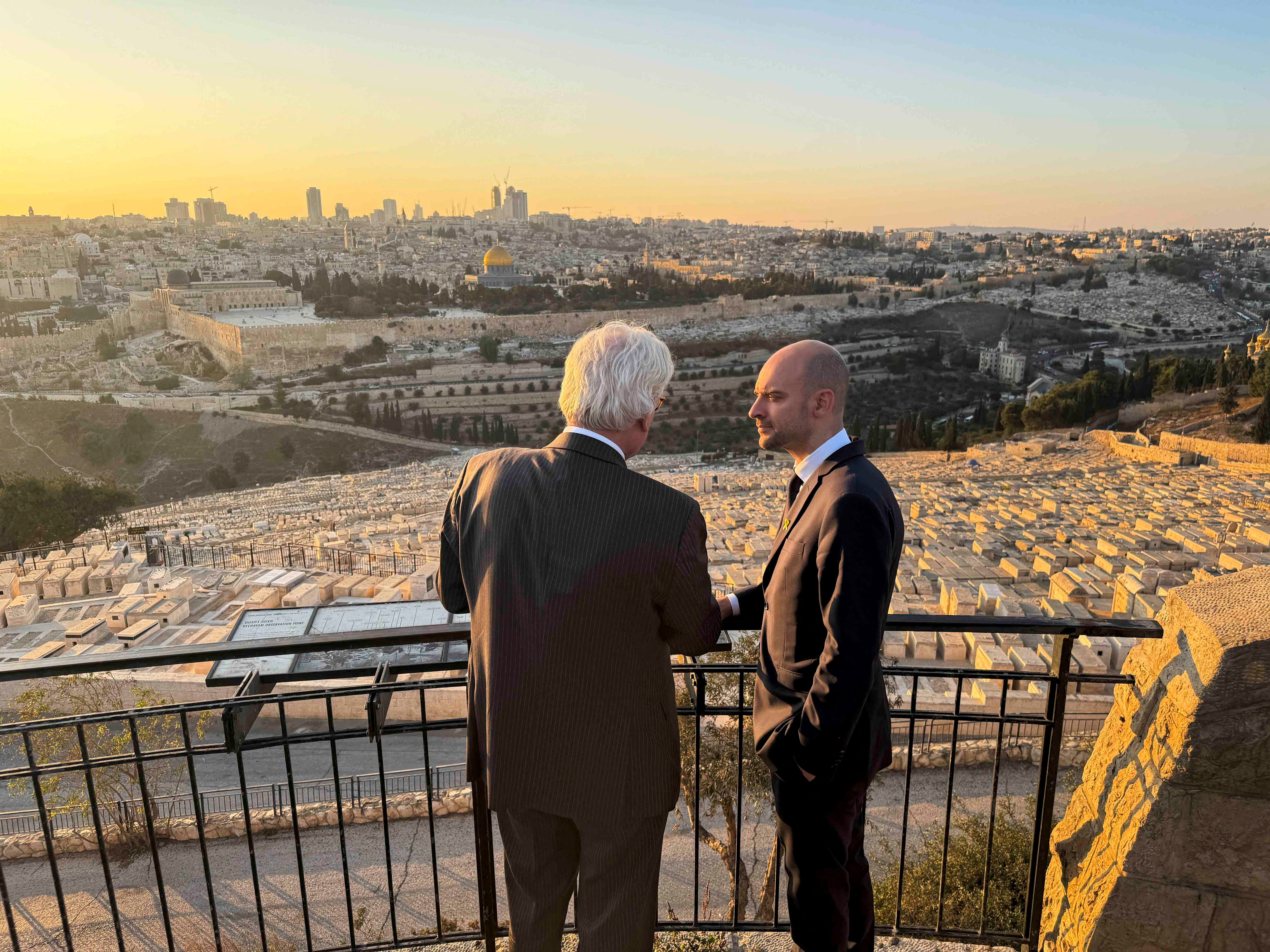 French Minister for Europe and Foreign Affairs Jean-Noel Barrot visits the Mount of Olives, in Jerusalem