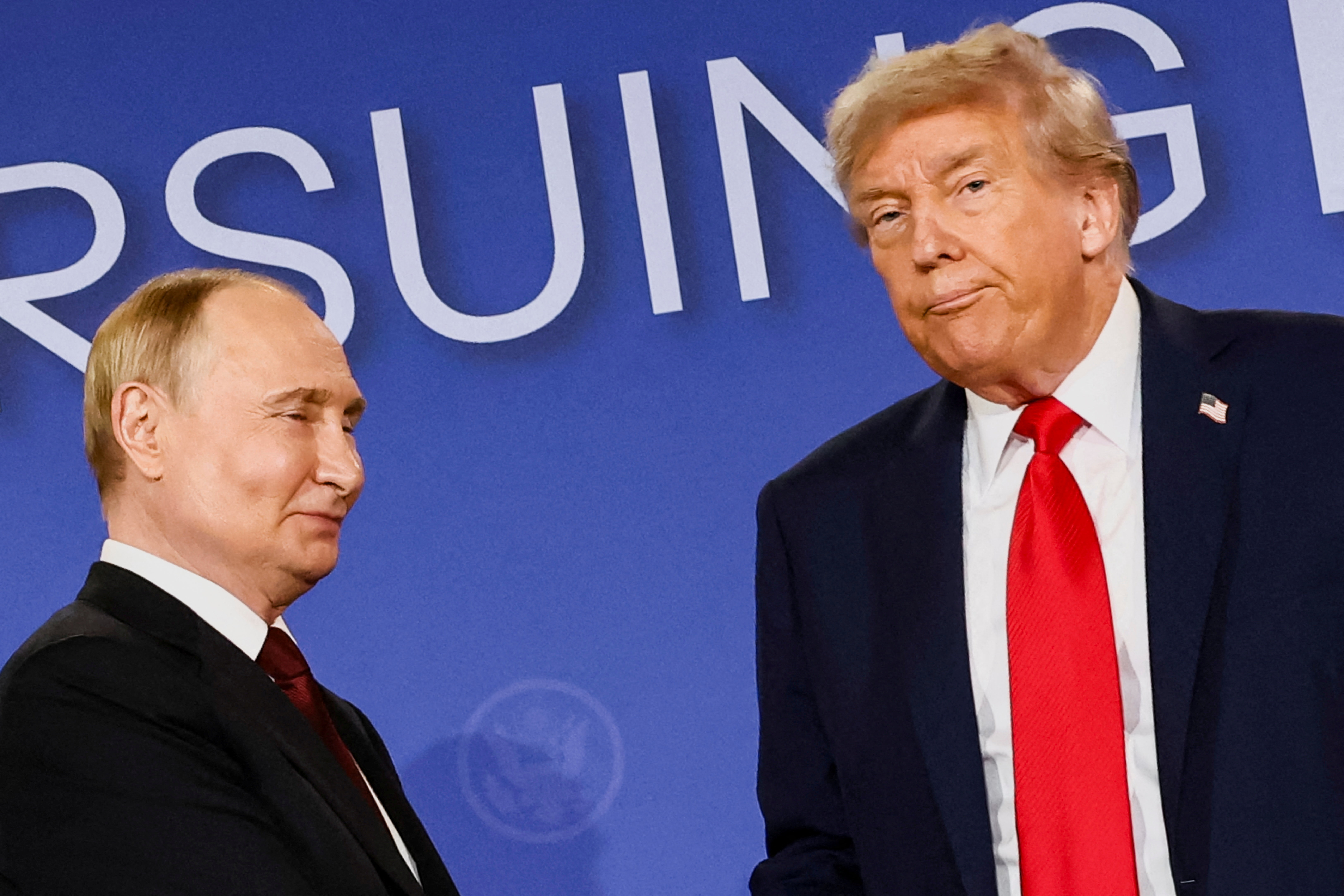 U.S. President Trump meets with Russian President Putin in Alaska