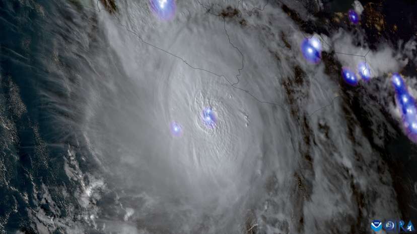 Satellite imagery shows hurricane Otis making landfall in Mexico