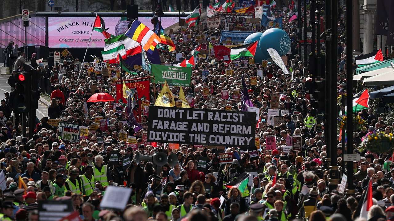 March against far-right extremism, in London