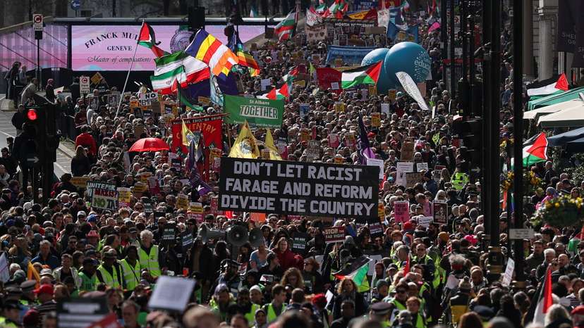 March against far-right extremism, in London