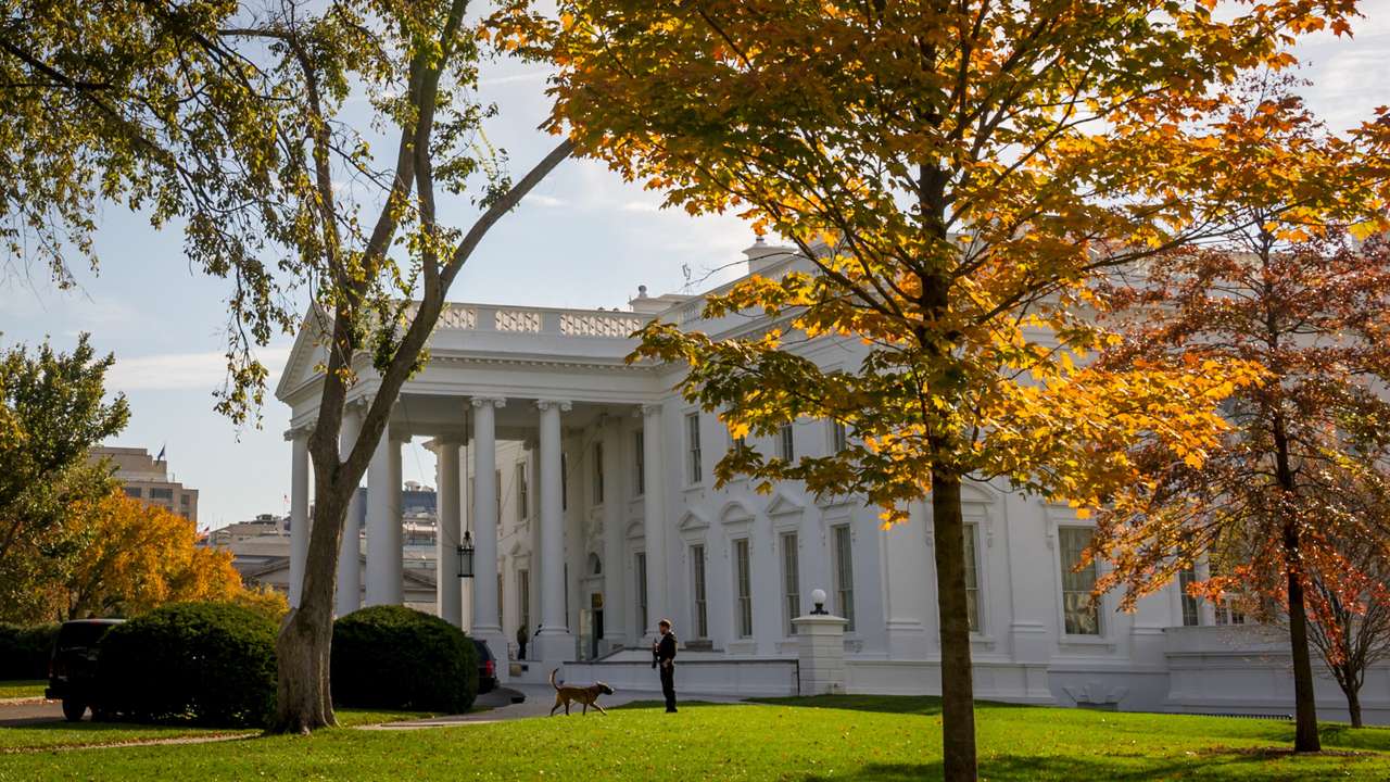 FILE PHOTO: The North Lawn on a beautiful fall day at the White House in Washington, October 31, 2015. REUTERS/Mary F. Calvert/File photo
