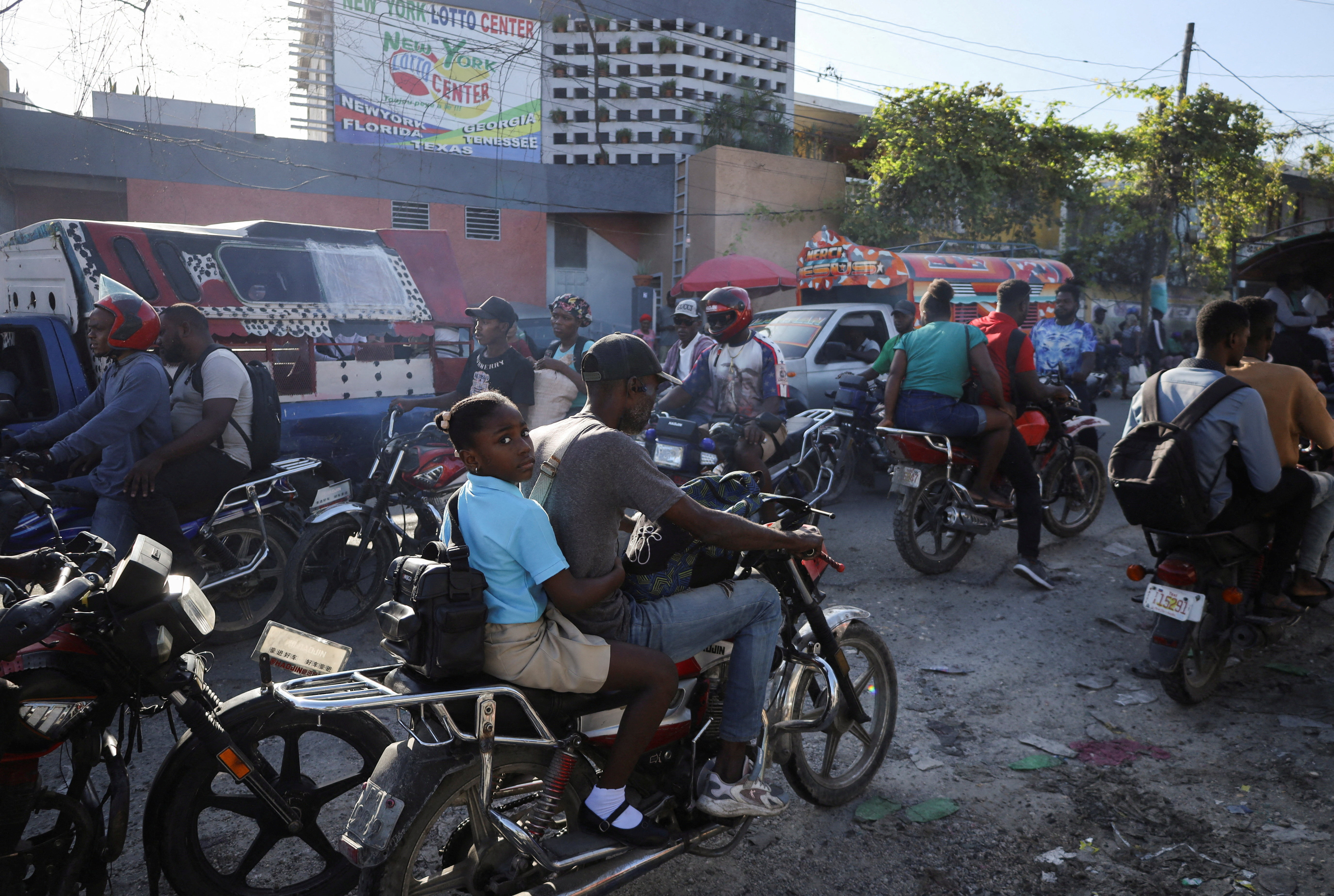 FILE PHOTO: Children return to school as the 2025-2026 academic year begins, in Port-au-Prince