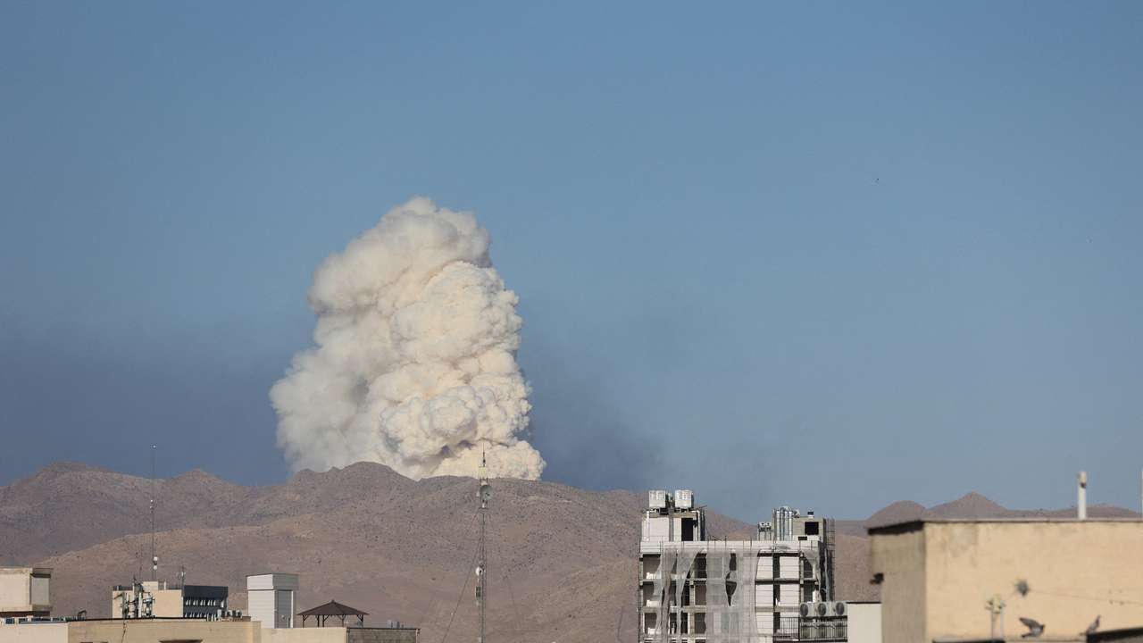 FILE PHOTO: Smoke rises following an Israeli attack in Tehran, Iran