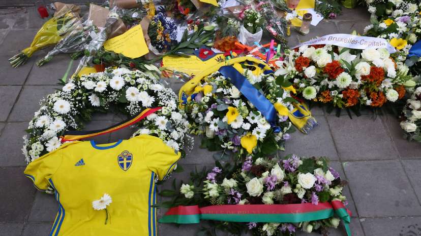Swedish PM Kristersson and Belgian PM De Croo pay tribute to the victims of the shooting in Brussels