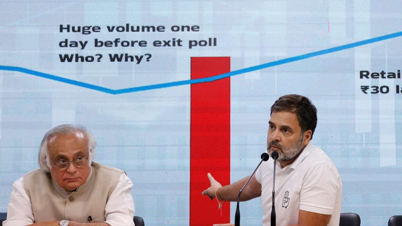 FILE PHOTO: Rahul Gandhi gestures during a media briefing at the party headquarters in New Delhi