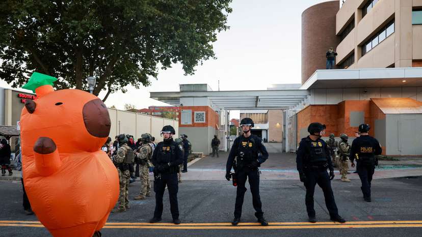 Protest outside ICE headquarters in south Portland