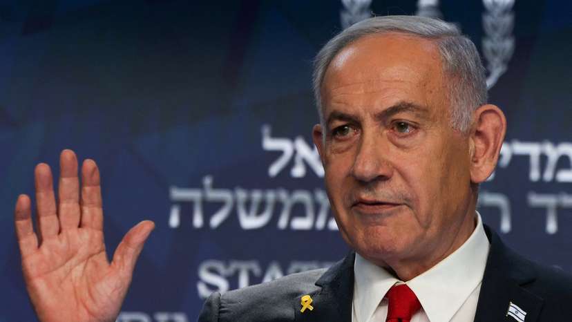 FILE PHOTO: Israeli Prime Minister Netanyahu attends a press conference, in Jerusalem
