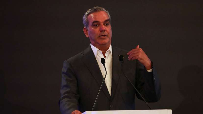 Dominican Republic's Luis Abinader attends a press conference in Santo Domingo