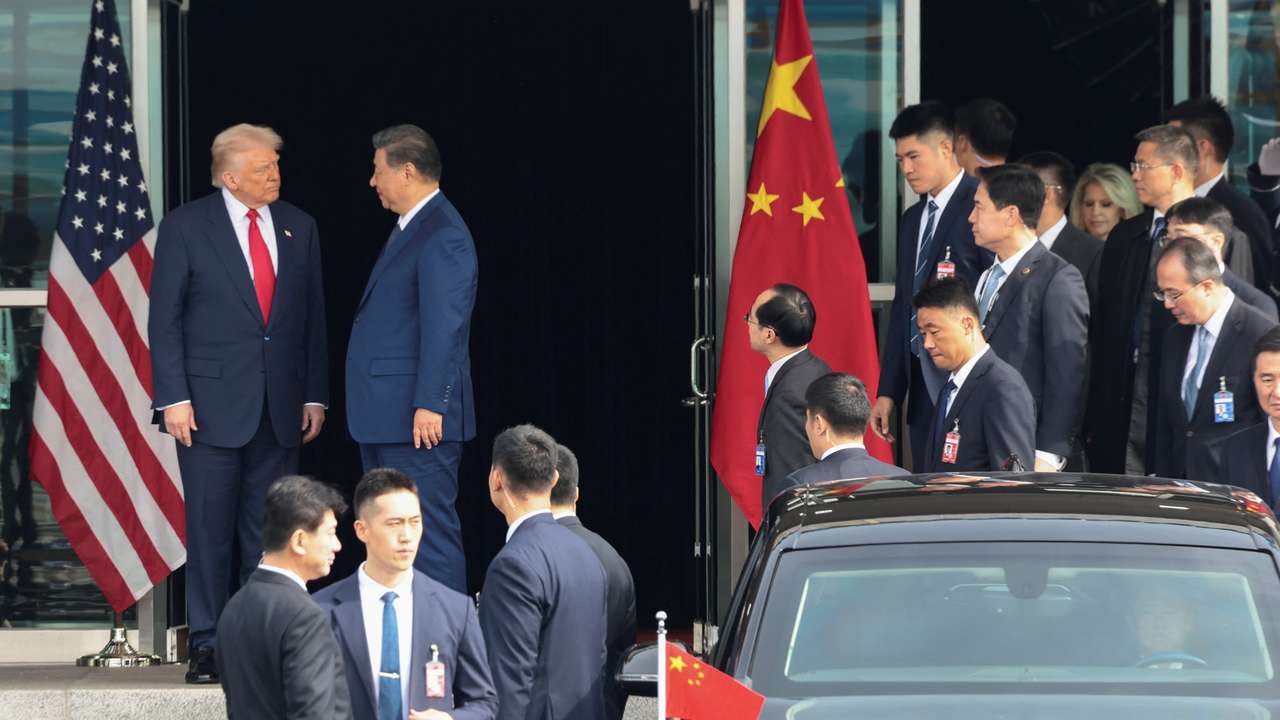 U.S. President Donald Trump meets with Chinese President Xi Jinping on the sidelines of the APEC summit, in Busan