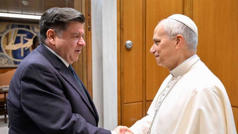 Illinois Governor JB Pritzker meets Pope Leo XIV at the Vatican