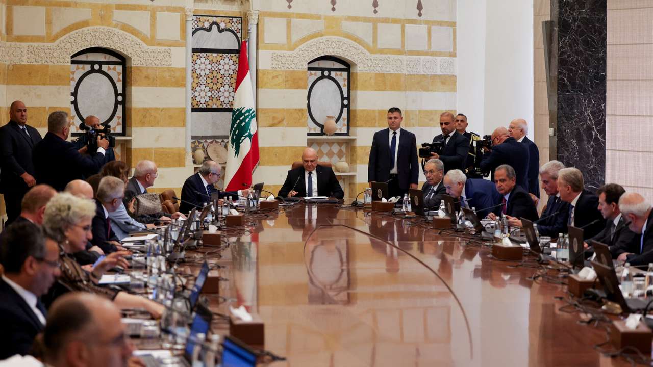 Lebanon's cabinet meets to discuss Hezbollah's weapons, in Baabda