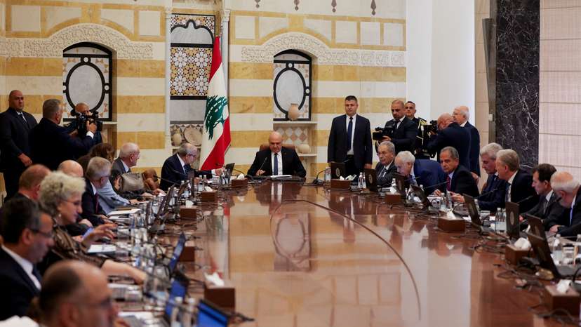 Lebanon's cabinet meets to discuss Hezbollah's weapons, in Baabda