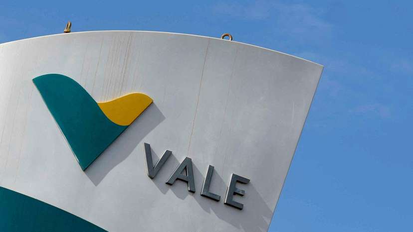 FILE PHOTO: The logo of Brazilian mining company Vale SA is seen in Sao Goncalo do Rio Abaixo