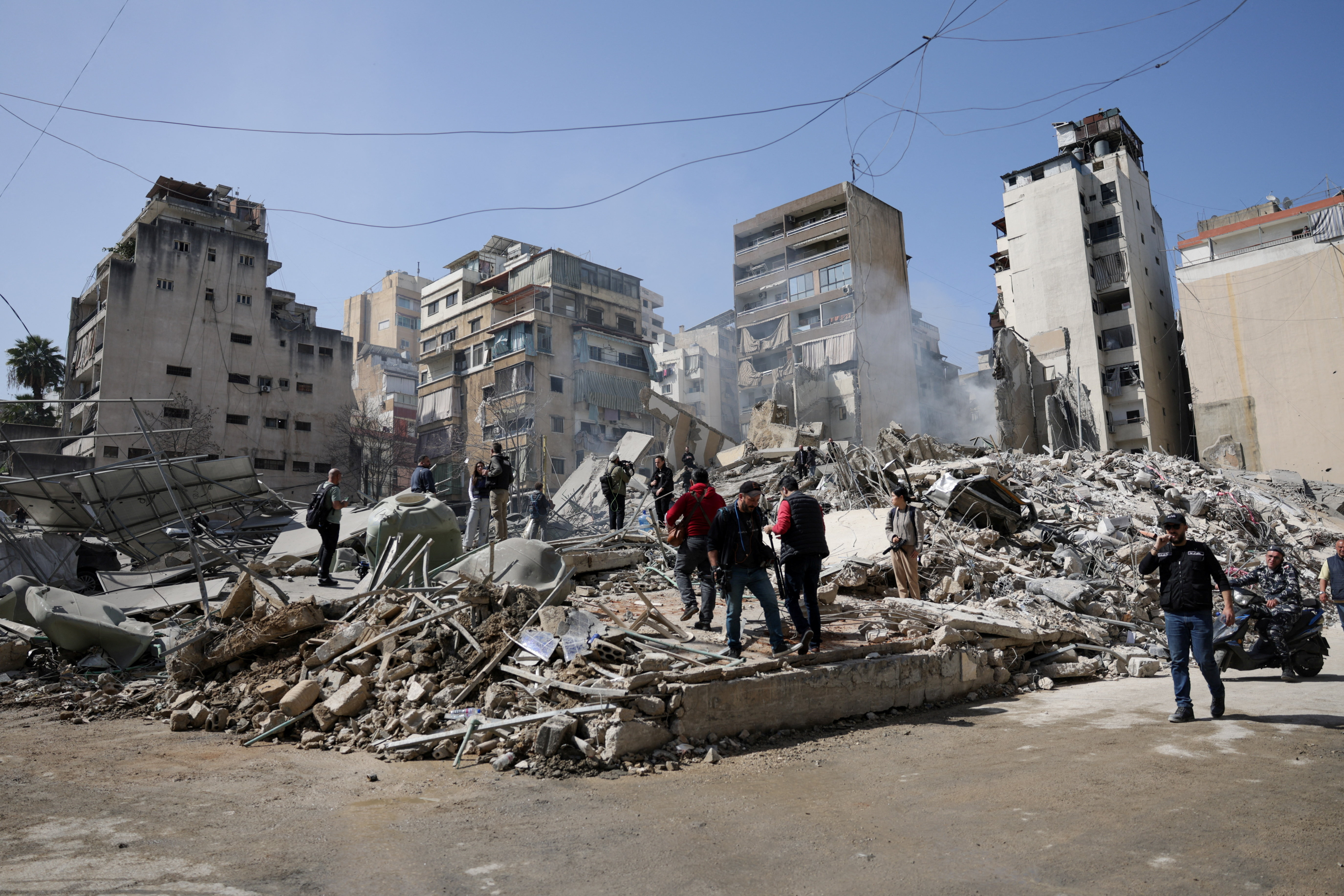 Aftermath of an Israeli strike, following an escalation between Hezbollah and Israel, in Beirut