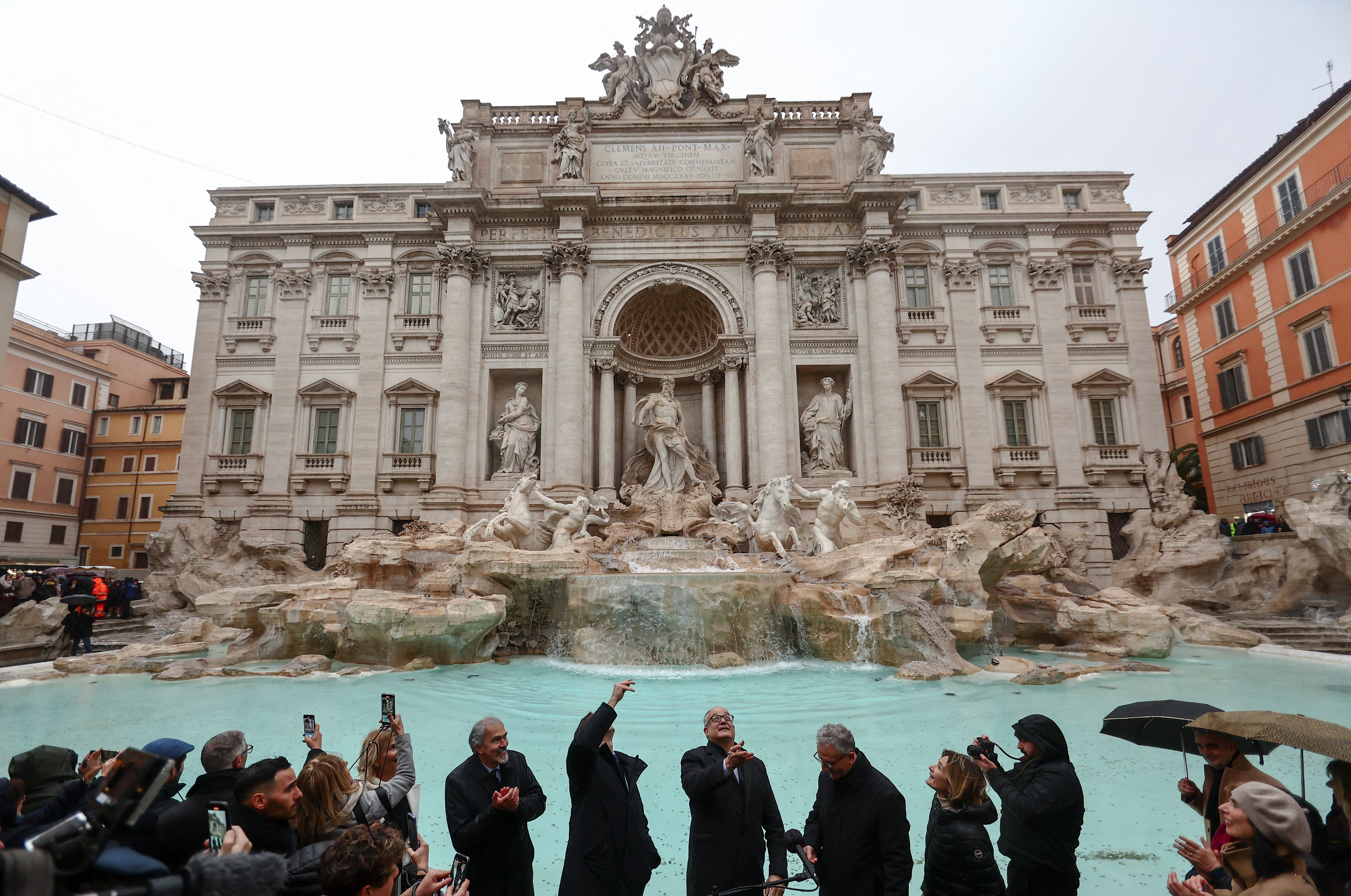 Rome's Trevi Fountain reopens to the public after maintenance work