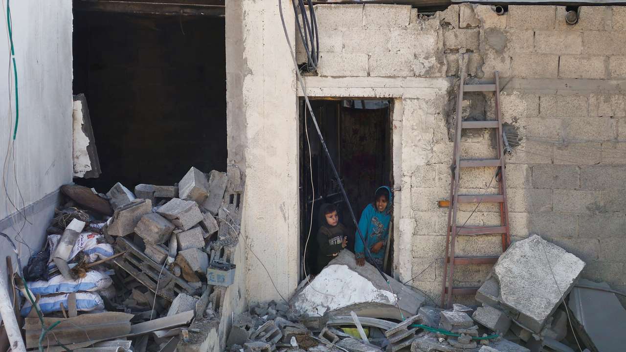 Aftermath of an Israeli strike on a house in Rafah