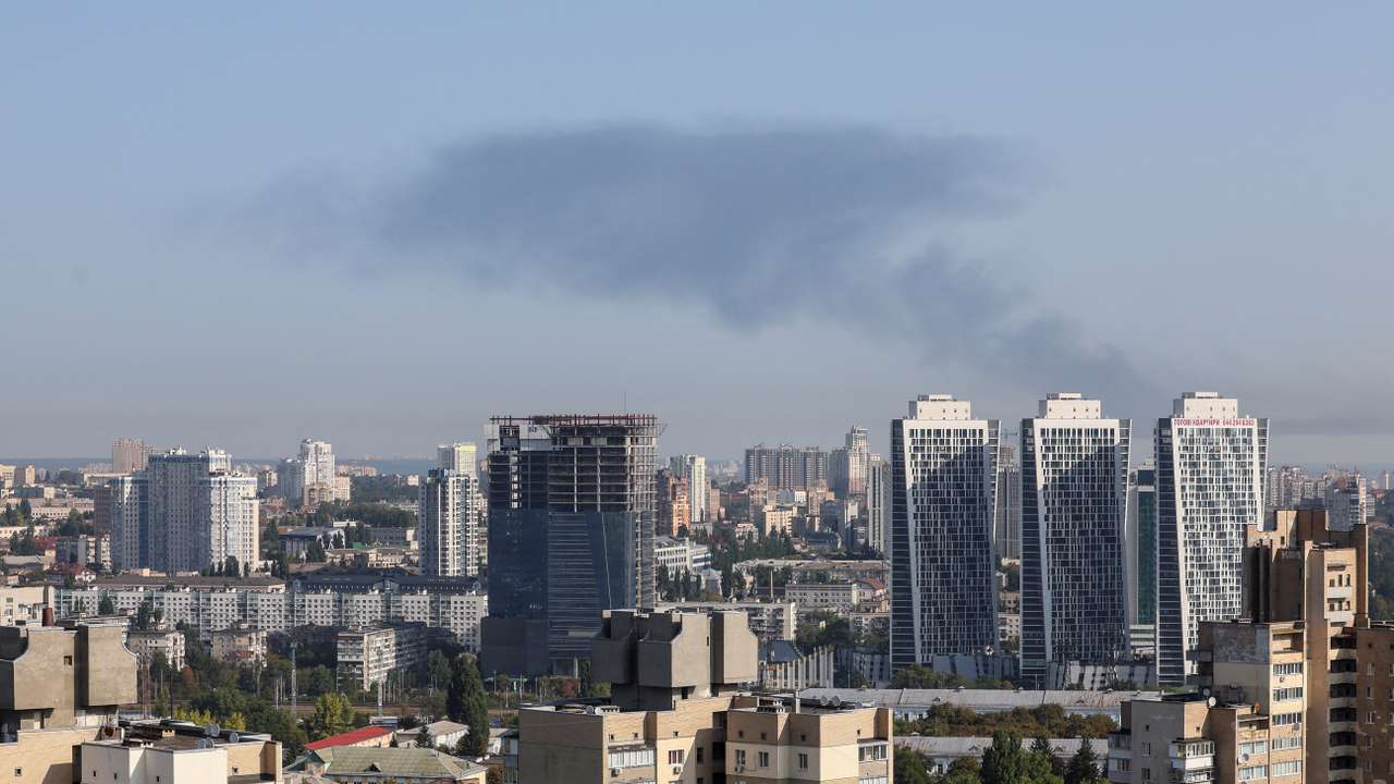 Russian missile strike in Kyiv