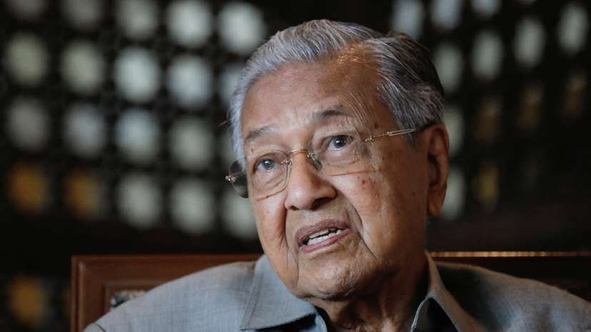 Former Malaysian Prime Minister Mahathir Mohamad speaks during an interview in Putrajaya