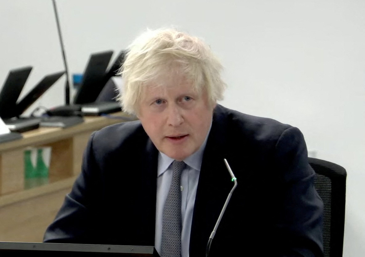 Boris Johnson gives evidence at the COVID-19 Inquiry, in London