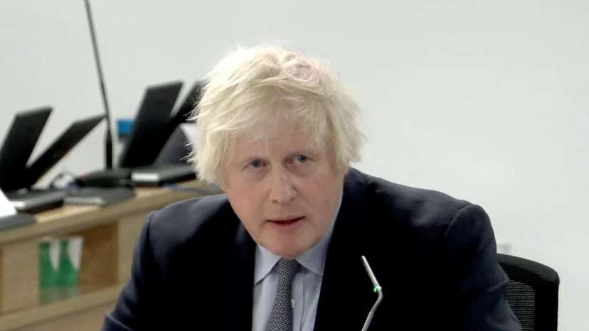 Boris Johnson gives evidence at the COVID-19 Inquiry, in London