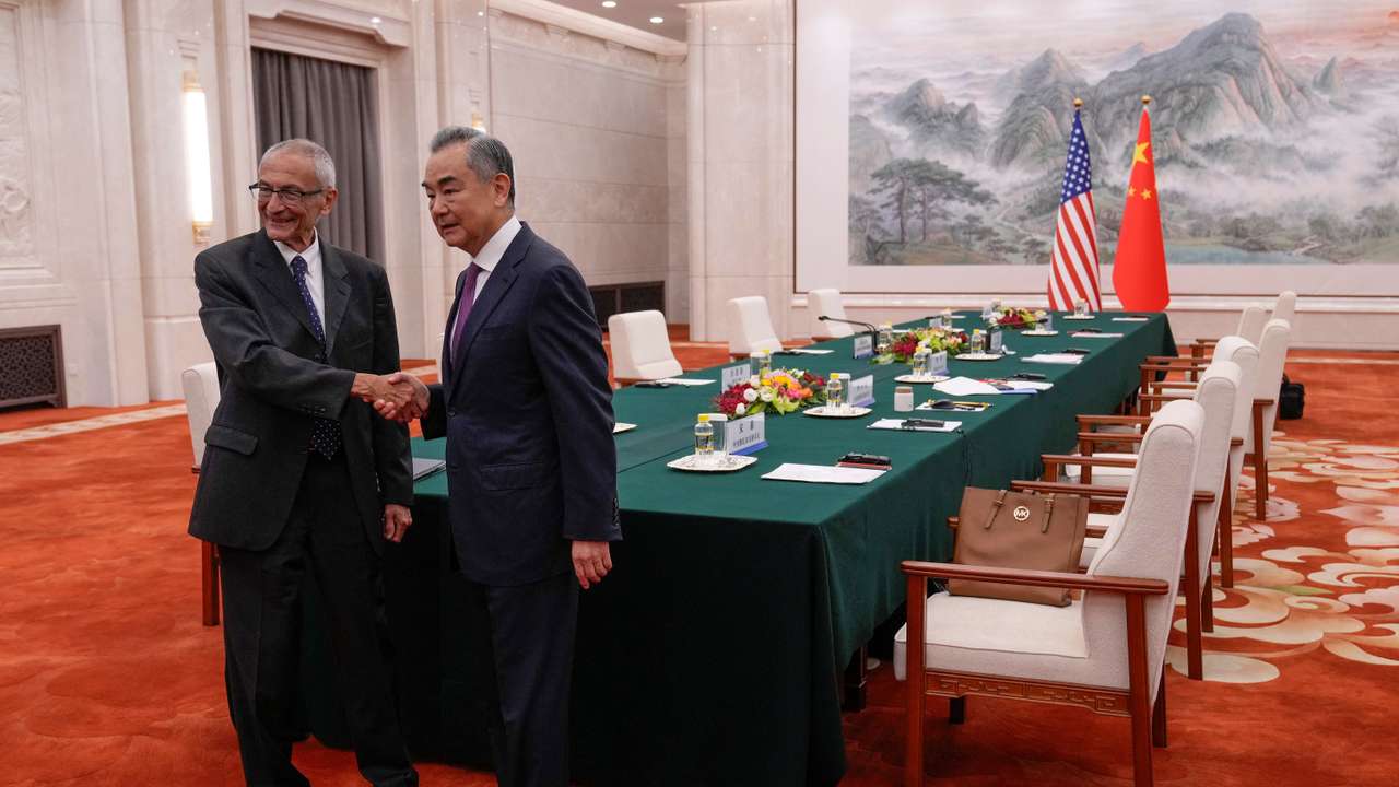 White House Senior Advisor for Clean Energy John Podesta meets with China's Foreign Minister Wang Yi in Beijing