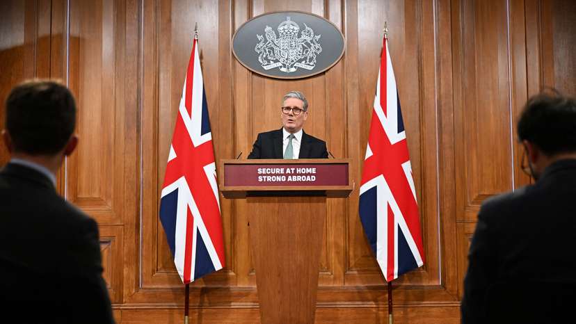 Prime Minister Keir Starmer delivers statement on defence at Downing Street