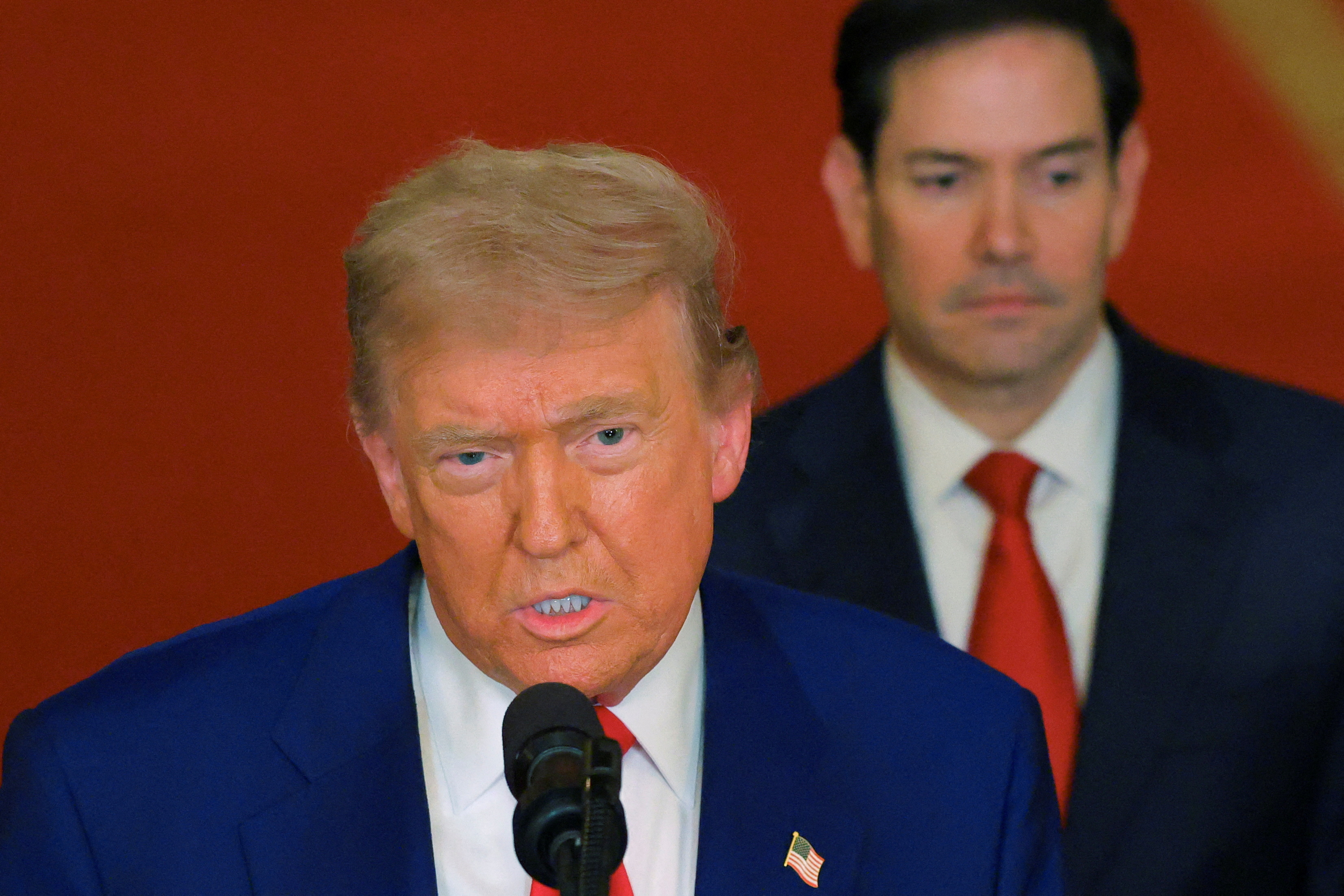 FILE PHOTO: U.S. President Donald Trump delivers an address to the nation at the White House in Washington, following U.S. strikes on Iran's nuclear facilities