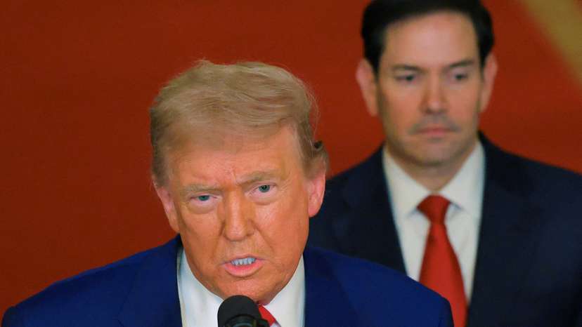 FILE PHOTO: U.S. President Donald Trump delivers an address to the nation at the White House in Washington, following U.S. strikes on Iran's nuclear facilities
